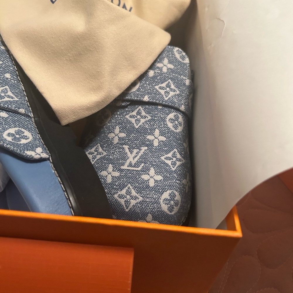 LV Blue Monogram Mules - Picture 4 of 4